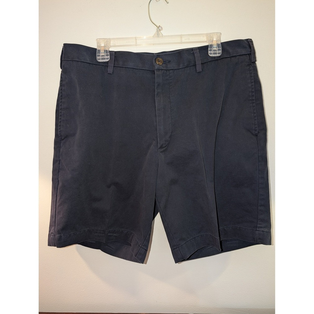 Roundtree & Yorke Mens Navy Blue Easy Care Vintage Chino Shorts Size 38